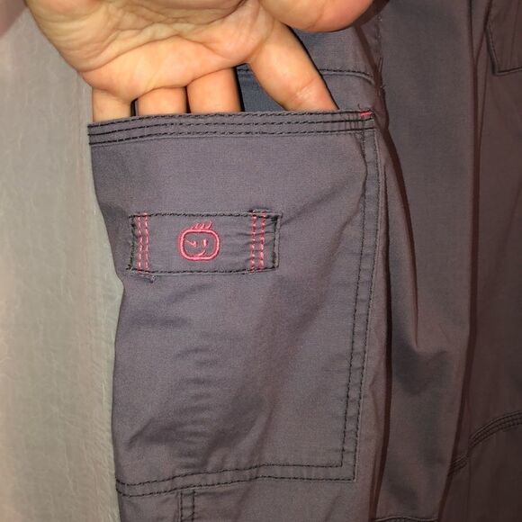 wonder wink SP Gray Pink Cargo Style Drawstring Scrub Pants - Picture 9 of 13